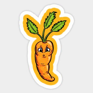 Happy Carrot Cartoon Character Garden Tips Toons Sticker